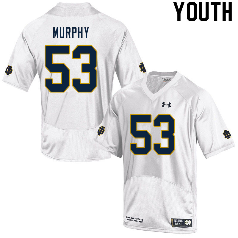 Youth #53 Quinn Murphy Notre Dame Fighting Irish College Football Jerseys Sale-White - Click Image to Close